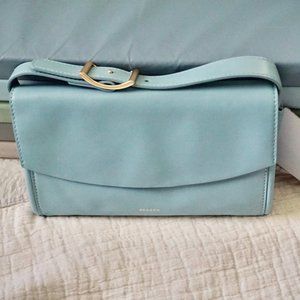 Skagen Leather Flap Clutch Blue